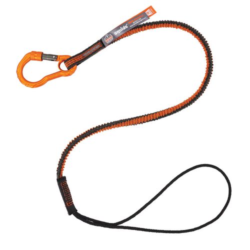 Squids 3104F(x) Tool Lanyard with Carabiner/Choke Loop, 10 lb Max Working Capacity, 38" to 48" Long, Gray/Orange