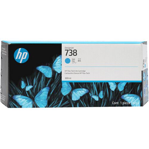 HP 738 (676M9A) Cyan Original DesignJet Ink Cartridge