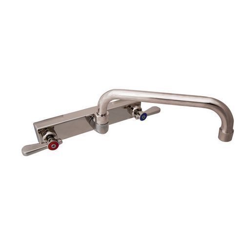 Evolution Splash Mount Stainless Steel Faucet, 4.69" Height/12" Reach, Stainless Steel