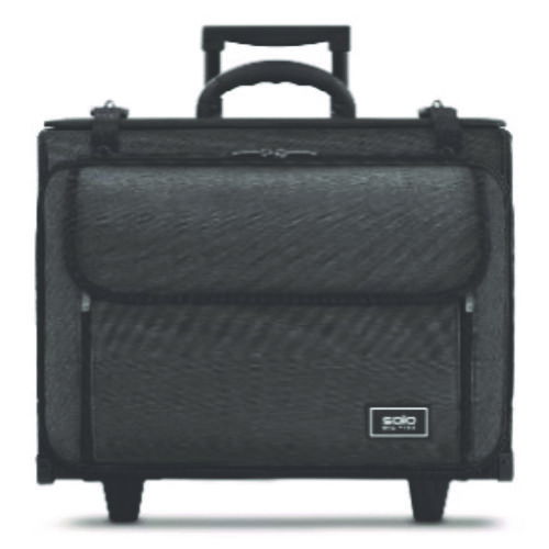 Morgan Recycled Rolling Catalog Case, Fits Devices Up to 17.3", 18.13 x 7.13 x 13.5, Black/Gray
