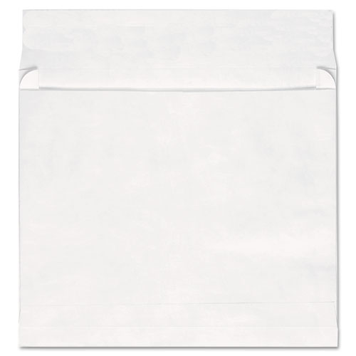 Deluxe Tyvek Expansion Envelopes, Open-Side, 2" Capacity, #13 1/2, Square Flap, Self-Adhesive Closure, 10 x 13, White, 100/BX
