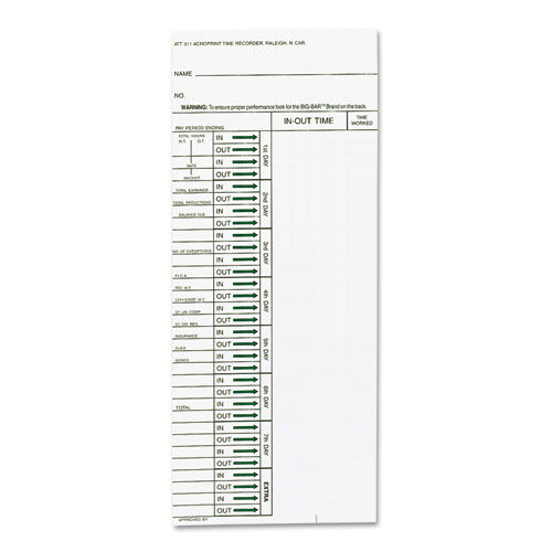 Time Clock Cards