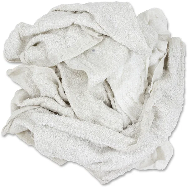 TASKBrand 25 lb Terry Rags Economy White Janitorial