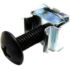 Weltron M6 Cage Nuts and M6 Black Screws - Cage Nut, Rack Screw - Black - 1 Kit