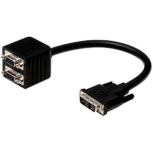 Belkin Analog Y Splitter - 1 x DVI-I Video Male - 2 x 15-pin HD-15 Female