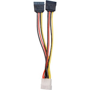 SYBA Multimedia Molex to 2x SATA Power Cable - For Hard Drive - 5.50" Cord Length - Molex / SATA