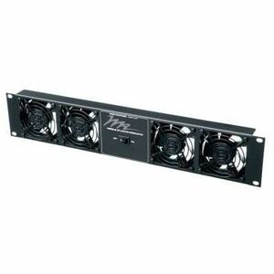 Middle Atlantic UQFP Ultra Quiet Fan Panel - 100 CFM Fan Panel with Remote Thermistor - 4 Fan - 110 V AC100 CFM - Black