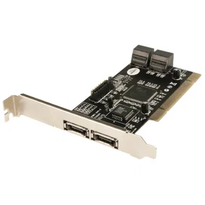 Vantec UGT-ST310R 6-port Serial ATA Controller - Serial ATA/150 - PCI - Plug-in Card - RAID Supported - 0, 1, 5, 0+1, JBOD RAID Level - 6 Total SATA Port(s) - 4 SATA Port(s) Internal