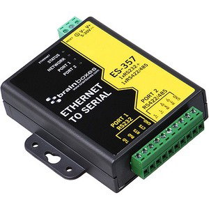Brainboxes 1 Port RS232 and 1 Port RS422/485 Ethernet to Serial Adapter - DIN Rail Mountable - PC, Linux, Mac - 2 x Number of Serial Ports External - TAA Compliant