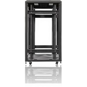 Claytek 22U 4-Post Open Frame Rack - 22U Rack Height x 19" Rack Width - Rack-mountable - Black - Aluminum, Steel - 2200 lb Maximum Weight Capacity