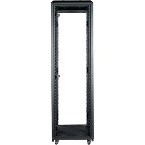 Claytek 42U 4-Post Open Frame Rack - 42U Rack Height x 19" Rack Width - Rack-mountable - Black - Steel, Aluminum - 2200 lb Maximum Weight Capacity