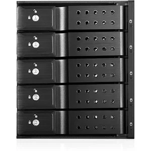 iStarUSA BPN-DE350SS-BLK Drive Enclosure for 5.25" - 6Gb/s SAS, Serial ATA/600 Host Interface Internal - Black - 5 x HDD Supported - 5 x Total Bay - 5 x 3.5" Bay