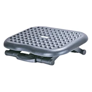 ERGONOMICALLY DESIGNED HEIGHT ADJUSTABLE FOOTREST - 5.43" to 6.73" Adjustable Height - Black - 6 / Case