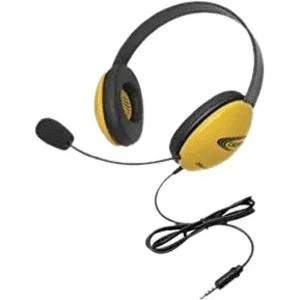 Califone Listening First 2800-YLT Headset - Stereo - Mini-phone (3.5mm) - Wired - 32 Ohm - 20 Hz to 20 kHz - Over-the-head - Binaural - Ear-cup - 3 ft Cable - Electret Microphone - Yellow