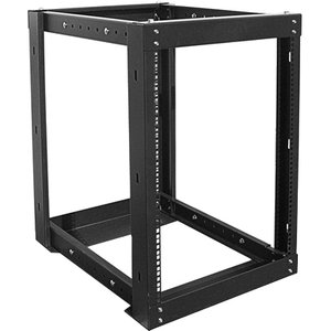 Claytek 15U 1100mm Adjustable Open Frame Server Rack with 1U Heavy Duty Shelf - For Server - 15U Rack Height43.31" Rack Depth - Black - SPCC, Steel - 375 lb Maximum Weight Capacity