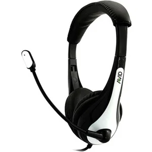 AVID AE-36 HEADSET WITH NOISE CANCELLING MIC & 3.5MM PLUG WHITE - Stereo - Mini-phone (3.5mm) - Wired - 32 Ohm - 20 Hz to 20 kHz - Over-the-head - Binaural - Circumaural - 6 ft Cable - Noise Cancelling Microphone - White