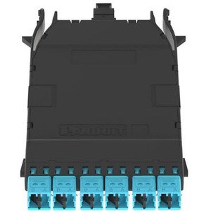 Panduit HD Flex Network Patch Panel - 12 Port(s) - 6 x Duplex - Black, Aqua