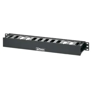 PANDUIT PatchLink Horizontal Cable Manager - Cable Manager - Black - 1U Rack Height x 19" Panel Width
