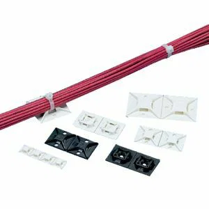 PANDUIT 4-Way Adhesive Backed Cable Tie Mounts - Cable Tie Mount - White