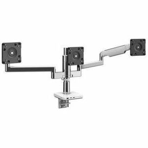 Humanscale M/Flex Mounting Arm for LCD Display, Monitor - Polished Aluminum, White - Height Adjustable - 3 Display(s) Supported - 59.52 lb Load Capacity - 100 x 100, 75 x 75 - VESA Mount Compatible - Recycled Aluminum