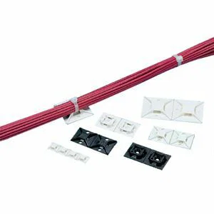 PANDUIT 4-Way Adhesive Backed Cable Tie Mount - Cable Tie Mount - White - 100 Pack