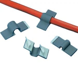 PANDUIT Adhesive Backed Dual Pad Cord Clip - Mounting Device - Light Gray - 100 Pack