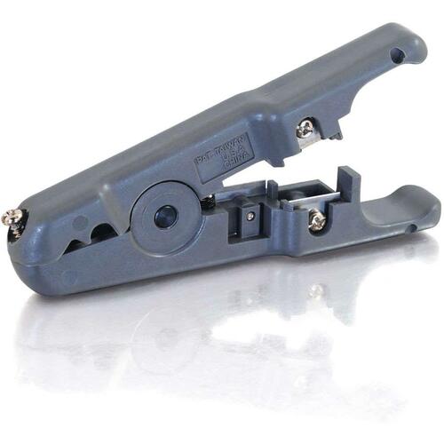 C2G Round/Flat Multi-Conductor Cutter and Stripper - Gray - 0.30 lb - TAA Compliant