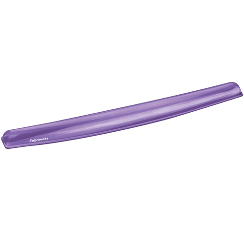 Fellowes Wrist Rest, Crystals, Gel, Purple, 18.5" x 2.25" x 0.63", Non-Skid Base