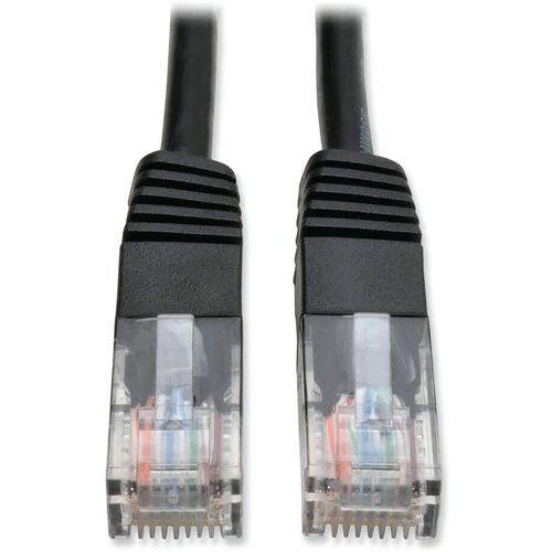 Tripp Lite series Cat5e UTP Patch Network Cable - 10 ft Category 5e Network Cable for Network Device, ATM - First End: 1 x RJ-45 Network - Male - Second End: 1 x RJ-45 Network - Male - 1 Gbit/s - Patch Cable - Gold Plated Contact - CM - 26 AWG - Black - 1