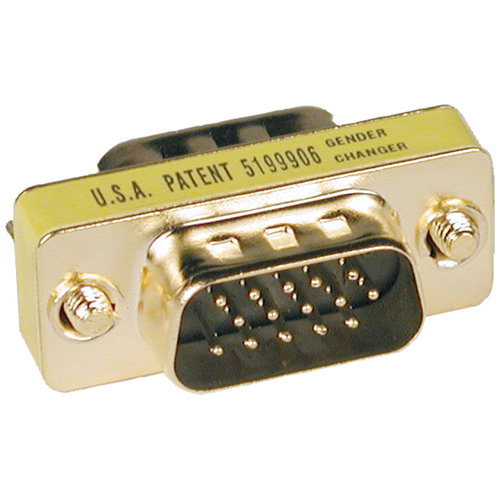 Tripp Lite Compact / Slimline Gold VGA Video Gender Changer Connector M/M - 1 x 15-pin HD-15 Male - 1 x 15-pin HD-15 Male