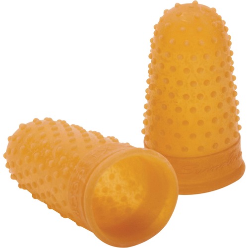 ACCO Finger Tips, Small (#11), 0.56" Diameter, Amber Rubber, 12/PK