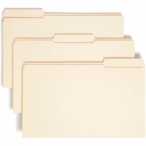 Smead 1/3 Tab Cut Legal Recycled Expanding File - 8 1/2" x 14" - 1 1/2" Expansion - Top Tab Location - Assorted Tab Position - 14 pt. - 2 Plys - Manila - 10% Recycled - 50 / Box