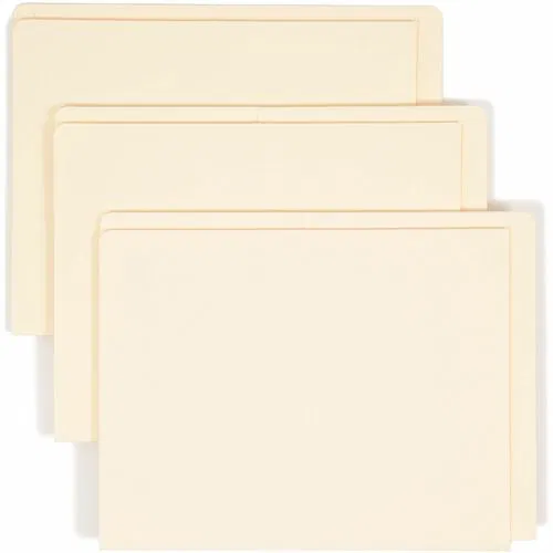 Smead, End-Tab File Pocket, 2-Pocket, Letter 8.5" x 11", 11 pt, Manila, Reinforced Straight Tab, 25/Box