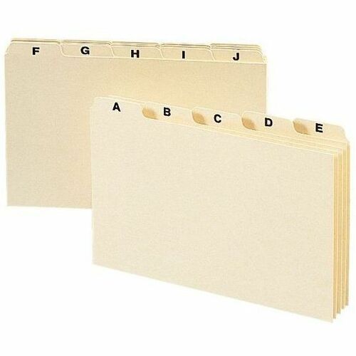 Smead, Index Card Guide, 6" W x 4" H, 18-Point Manila, Alphabetic 1/5-Cut Tabs A-Z, 10% Recycled, 25/Set