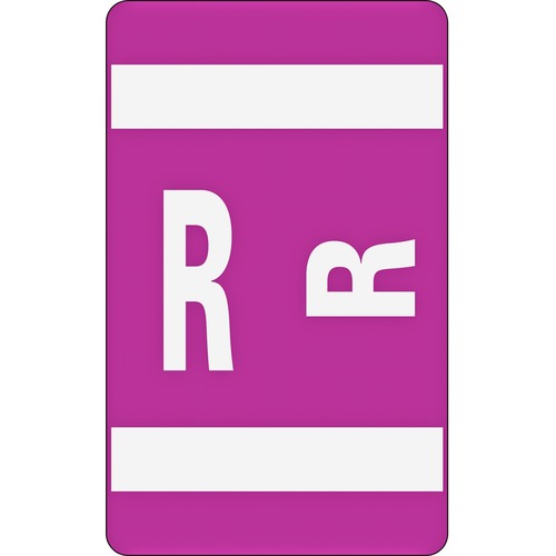 Smead AlphaZ ACCS Color-Coded Labels - R - x 1" Width x 1 5/8" Length - Purple - Laminated - 10 / Sheet - 100 / Pack