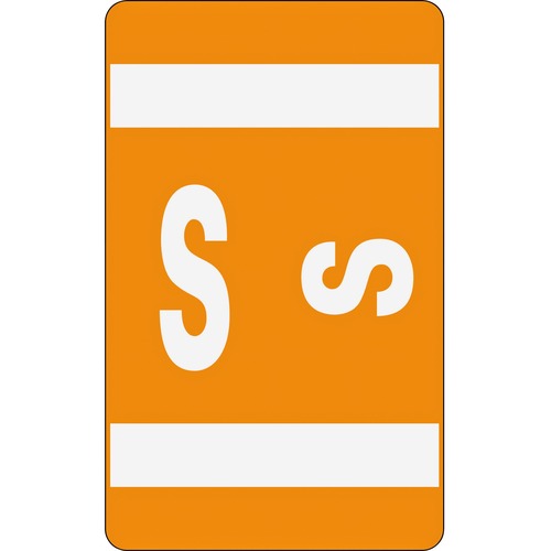 Smead AlphaZ ACCS Color-Coded Labels - S - x 1" Width x 1 5/8" Length - Orange - Laminated - 10 / Sheet - 100 / Pack