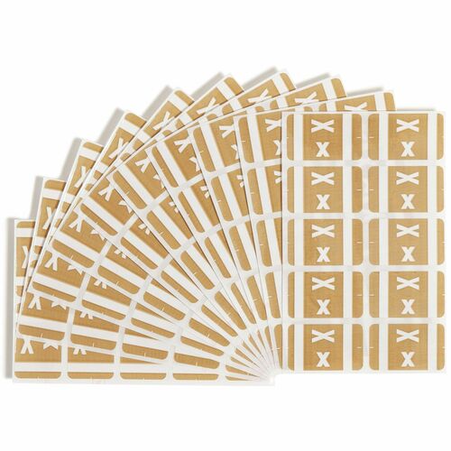 Smead AlphaZ ACCS Color-Coded Labels - X - x 1" Width x 1 5/8" Length - Light Brown - Laminated - 10 / Sheet - 100 / Pack