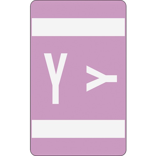 Smead AlphaZ ACCS Color-Coded Labels - Y - x 1" Width x 1 5/8" Length - Lavender - Laminated - 10 / Sheet - 100 / Pack
