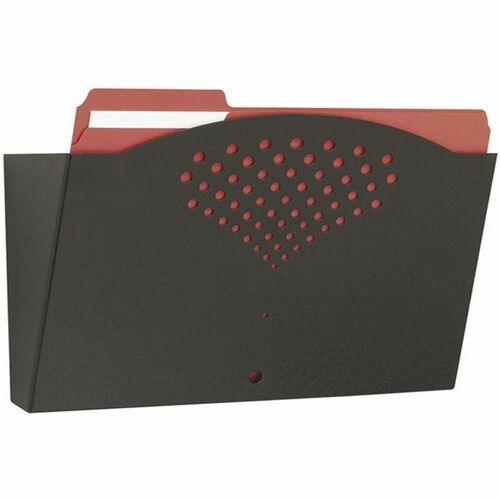 Safco Wall Pocket, Wall-Mount, for Legal-Size Files, 15" x 3" x 8.5", Powder-Coated Steel, Black, Mar-Resistant