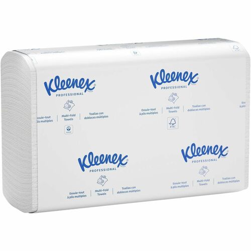 Kleenex Multi-Fold Paper Towels, 1-Ply, 9.2 in x 9.4 in, White, 150/PK, 8/CT, FSC Certified