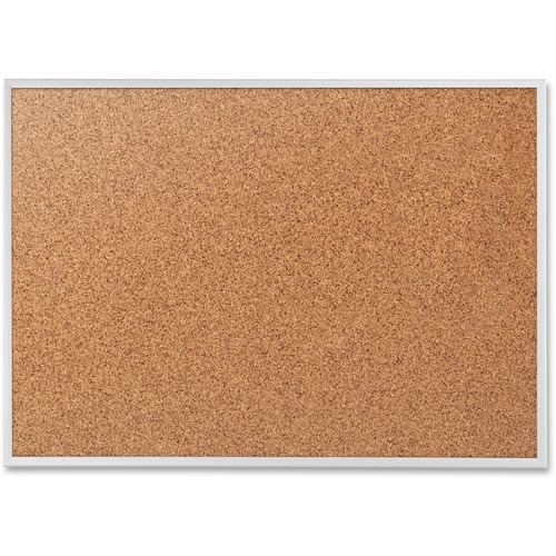Quartet Bulletin Board, Classic Series, 48" W x 36" H, Natural Cork Surface, Silver Aluminum Frame, Self-Healing, Horizontal/Vertical Mounting