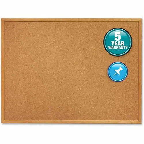 Quartet, Bulletin Board, Wall-Mount, Classic Series, 72" W x 48" H, Natural Cork Surface, Oak Frame, Self-Healing, Horizontal/Vertical Mounting