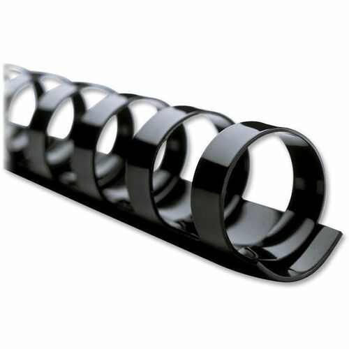 GBC CombBind Binding Spines - 0.4" Diameter - 0.38" Maximum Capacity - 60 x Sheet Capacity - For Letter 8 1/2" x 11" Sheet - 19 x Rings - Ring Binder - Black - PVC Plastic - 25 / Box