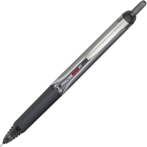Pilot Precise V5 RT Extra-Fine Premium Retractable Rolling Ball Pens - 0.5 mm Extra Fine Needle Pen Point - Refillable - Retractable - Black Ink - Water Based - Black Barrel - 1 Dozen