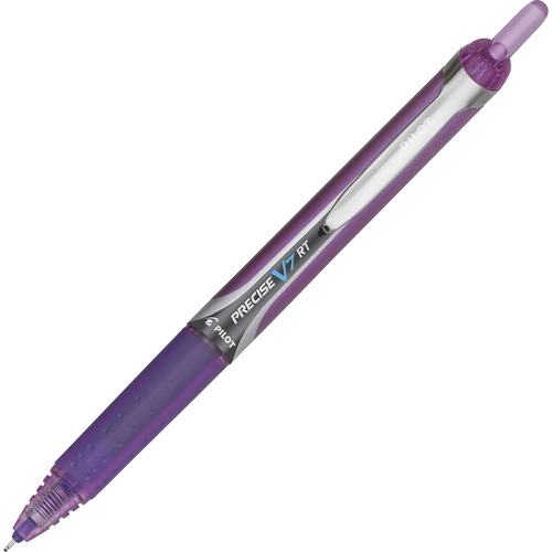 Pilot Rollerball Pen, V7, Retractable, 0.7 mm Fine Tip, Purple Ink, Refillable