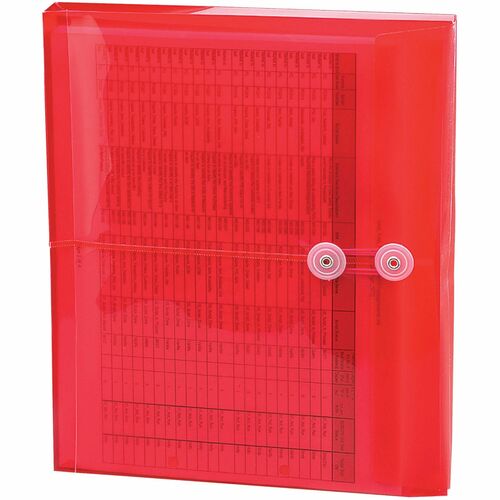 Smead File Pocket, Side-Loading Polypropylene, Letter, 11-5/8" W x 1-1/4" D x 9-3/4" H, Red, String-Tie Closure, 5/PK