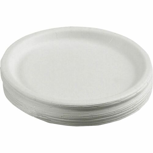 SKILCRAFT Disposable Paper Plate - White - 1000 / Box