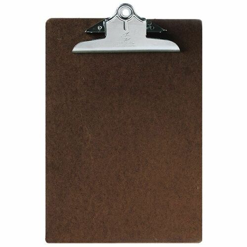SKILCRAFT Composition Board Clipboard - 9" x 12 1/2" - Hardboard - Brown - 1 Each