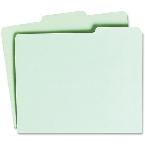 SKILCRAFT Pressboard File Guide - 8 1/2" x 11" - 1/2" Expansion - Pressboard - Green - 100 / Pack