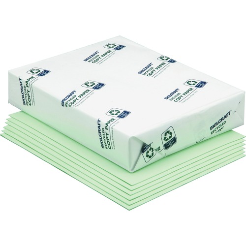 SKILCRAFT Two-Sided Printing Xerographic Paper - Letter - 8 1/2" x 11" - 20 lb Basis Weight - 10 / Box (500 - Acid-free, Archival-safe